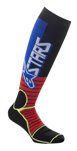 Alpinestars - Alpinestars MX Pro Socks - 4701520-3057-S - Burnt Red/Yellow Fluo/Blue - Small