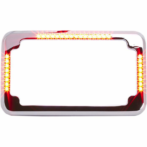 Cycle Visions Slick Signals License Plate Frame and Curve 3-Hole Mount - Chrome CV4640