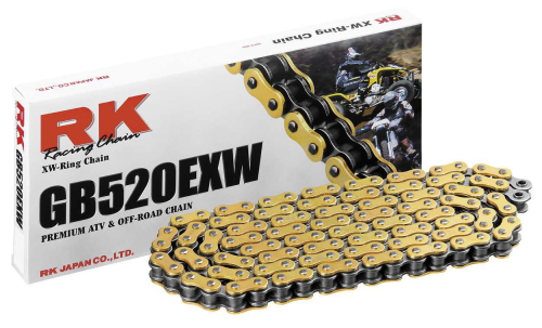 RK GB520EXW Ultra High Performance ATV XW-Ring Gold Motorcycle Chain - 114 Link