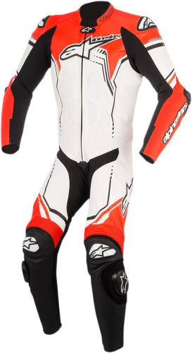 Alpinestars 3150518-233-54 GP Plus V2 Leather Suit (White/Black/Red Fluo, 44)