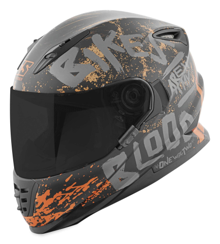 Speed and Strength SS1310 Bikes Are In My Blood Matte Black/White/Charcoal Full Face Helmet - X-Large