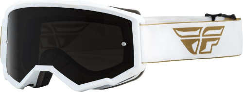 Fly Racing - Fly Racing Zone Youth Goggles - 37-51723 - Gold/White / Dark Smoke Mirror Smoke Lens - OSFM