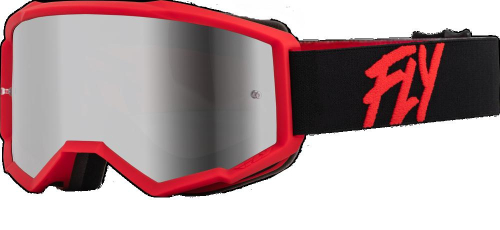 Fly Racing - Fly Racing Zone Youth Goggles - 37-51721 - Black/Red / Silver Mirror Smoke Lens - OSFM