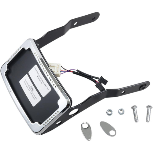 Cycle Visions CV-4652 Curved Slick Signal License Plate Frame and Mount - Chrome