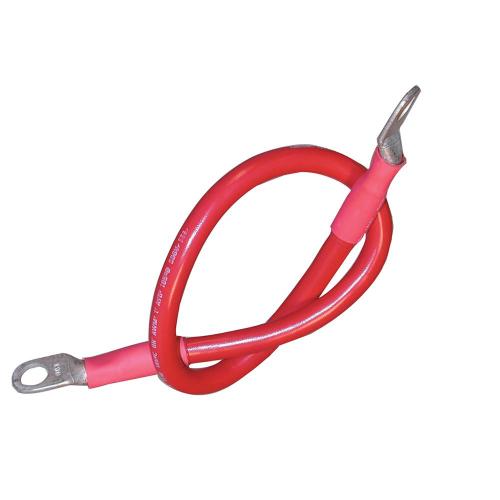 Ancor - Ancor Battery Cable Assembly, 2 AWG (34mm&#178;) Wire, 3/8" (9.5mm) Stud, Red - 18" (45.7cm)