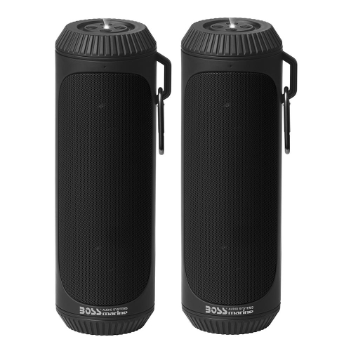 Boss Audio - Boss Audio Bolt Marine Bluetooth&reg; Portable Speaker System w/Flashlight - Pair - Black