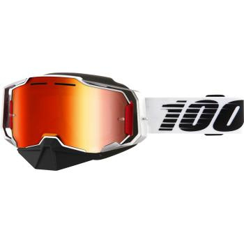 100% - 100% Armega Snow Goggles - 50008-00002 - Lightsaber/White/Black/Red / Red Mirror Lens - OSFM