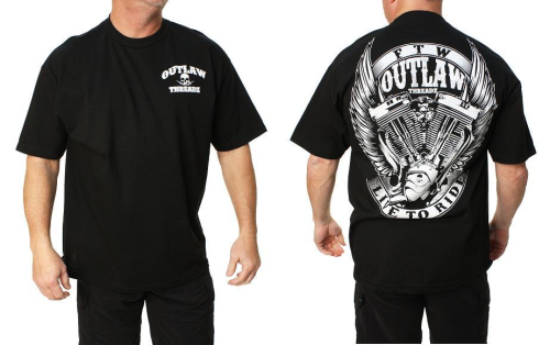 Outlaw Threadz - Outlaw Threadz Live to Ride T-Shirt - MT117-XL - Black - X-Large