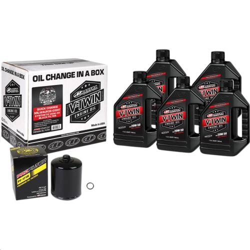 Maxima - Maxima M-Eight Synthetic Quick Oil Change Kit with Black Filter - 90-129015PB