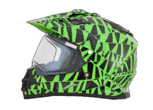 AFX - AFX FX-39DS Snow Dazzle Multi Helmet with Dual Lens Shield - 01210770 - Dazzle Green - Large