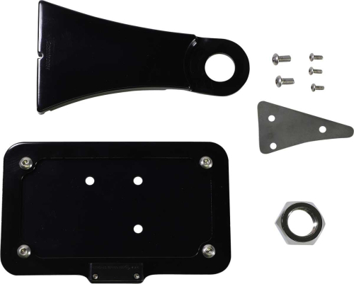 Accutronix - Accutronix Side Mount License Plate Assembly - Black Anodized - LPF075HVB