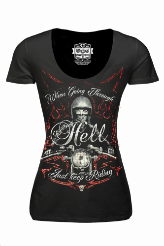 Lethal Threat - Lethal Threat Just Keep Riding Scoop Neck Womens Shirt - LA20356M - Just Keep Riding - Medium