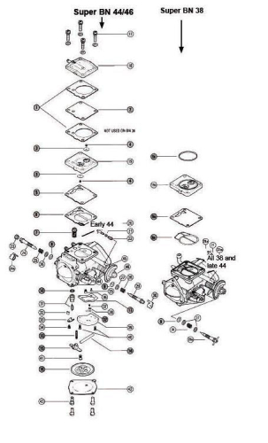 Mikuni - Mikuni Main Diaphragm Assembly for Super BN Carburetor (#16) (#18) - 007.307