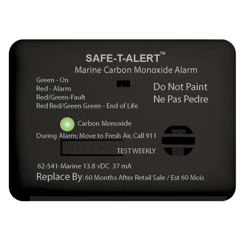 Safe-T-Alert - Safe-T-Alert 62 Series Carbon Monoxide Alarm - 12V - 62-541-Marine - Surface Mount - Black
