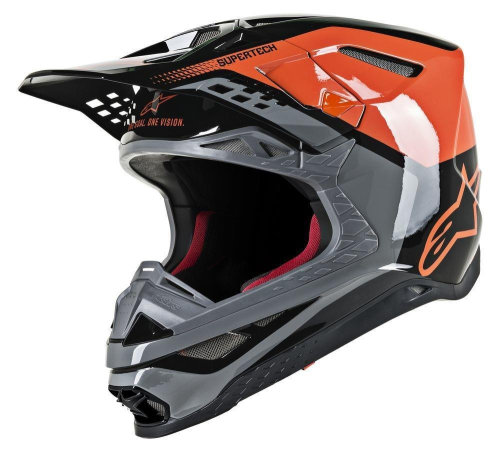Alpinestars - Alpinestars Supertech M8 Triple Helmet - 8301319-4184-SM - Orange/Mid Gray/Black Glossy - Small
