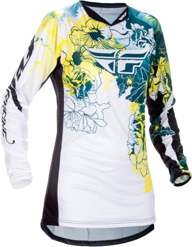 Fly Racing - Fly Racing Kinetic Womens Jersey (2017) - 370-628S - Teal/Yellow - Small
