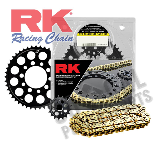 RK - RK 520 Aluminum Race Chain/Sprocket Kit - Gold - 1102-088DG