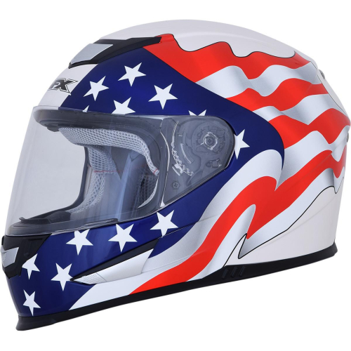AFX - AFX FX-99 Pearl White Flag Helmet - 0101-11363 - Pearl White Flag - Large