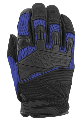 Speed & Strength - Speed & Strength Hammer Down Leather-Mesh Gloves - 872285 - Blue - Large
