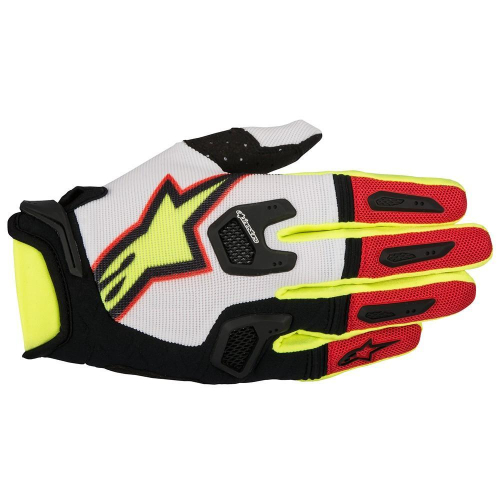 Alpinestars - Alpinestars Racefend Gloves (2017) - 3563517236LG - White/Red/Yellow/Fluo - Large