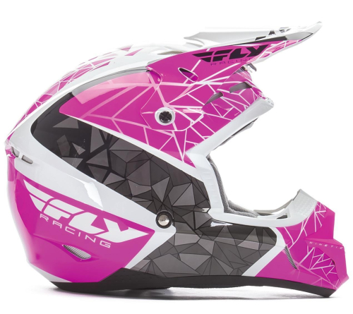 Fly Racing - Fly Racing Kinetic Crux Youth Helmet - 73-3389YL - Pink/Black/White - Large