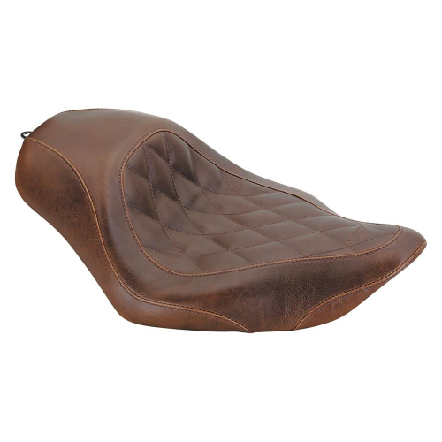 Mustang - Mustang Wide Tripper Solo Seat - Diamond Stitch - Distressed Brown - 76730