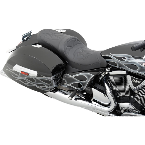 Drag Specialties - Drag Specialties 2-Up Predator Seat with Backrest - Full Stitch - 0810-1538