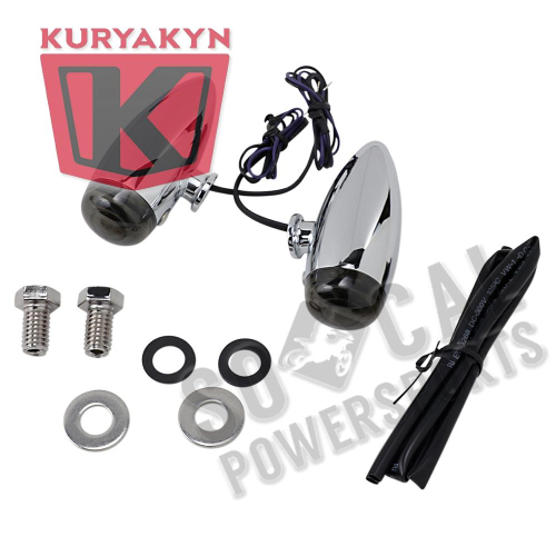 Kuryakyn - Kuryakyn Super Bright LED Mini Bullets - Chrome/Red - 2501