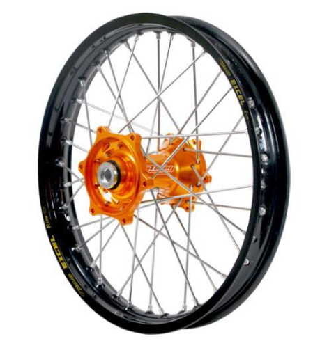 Dubya - Dubya MX Rear Wheel with Excel Takasago Rim - 1.85x16 - Orange Hub/Black Rim - 56-3165OB