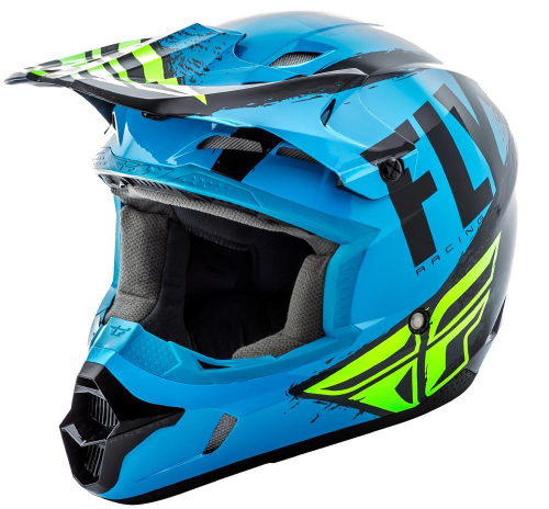 Fly Racing - Fly Racing Kinetic Burnish Youth Helmet  - 73-3393-1-YS - Blue/Black/Hi-Vis - Small