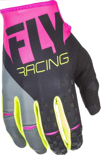 Fly Racing - Fly Racing Kinetic Youth Gloves - 371-41904 - Neon Pink/Hi-Vis - Small