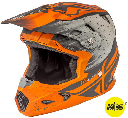Fly Racing - Fly Racing Toxin Resin Helmet - 73-8528-6-M - Matte Orange/Khaki - Medium