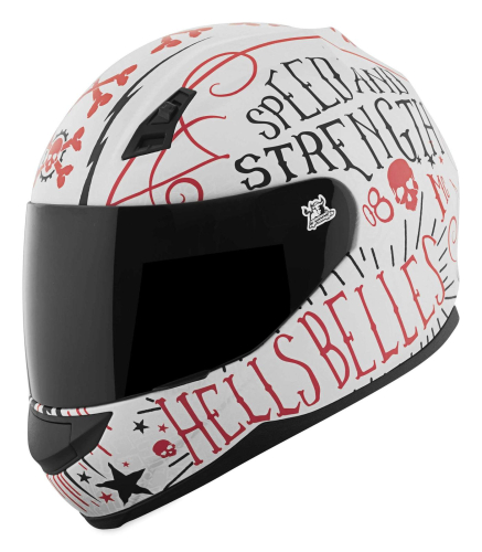 Speed & Strength - Speed & Strength SS700 Hells Belles Helmet - 1111-0603-0955 - Matte White/Red - X-Large