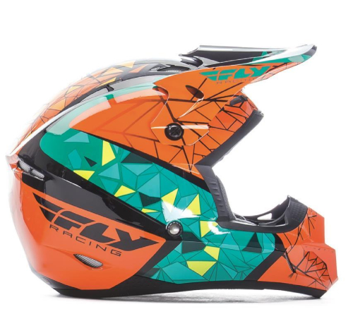 Fly Racing - Fly Racing Kinetic Crux Youth Helmet - 73-3388YS - Teal/Orange/Black - Small