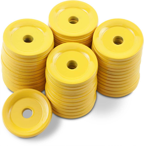 Woodys - Woodys Round Grand Digger Aluminum Support Plates - 5/16in. - Yellow (48pk.) - ARG-3800-48