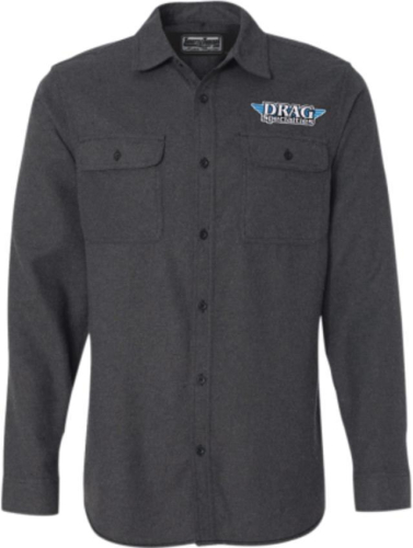 Throttle Threads - Throttle Threads Drag Specialties Flannel Shirt - DRG24S82CHLR - Charcoal - Large