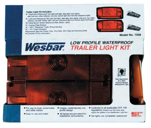 Wesbar - Wesbar Deluxe Trailer Light and Wiring Kit - 2 7/8in. H x 8in. W x 2 5/8in. D - 007509