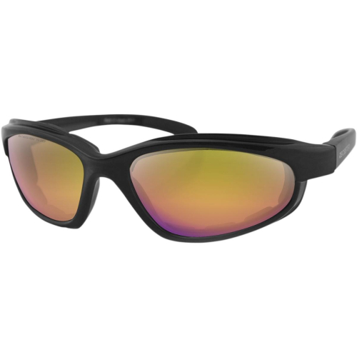 Bobster Eyewear - Bobster Eyewear Fat Boy Sunglasses - EFB002H - Matte Black / Purple-Yellow Lens - OSFA