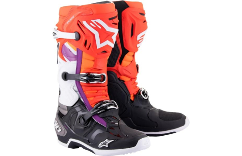 Alpinestars - Alpinestars Tech 10 Boots - 2010020-1332-12 - Black/Fluo Red/Orange/White - 12