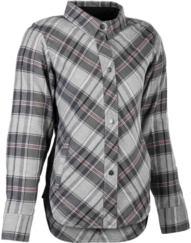 Highway 21 - Highway 21 Rogue Womens Flannel - #6049 489-1451~4 - Gray/Pink - Large