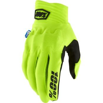100% - 100% Cognito Smart Shock Knuckles Gloves - 10014-00042 - Fluorescent Yellow - Large