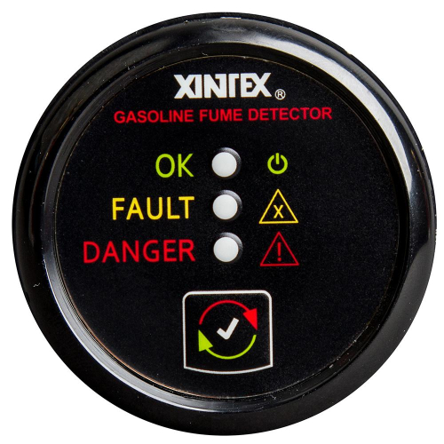 Fireboy-Xintex - Xintex Gasoline Fume Detector & Alarm w/Plastic Sensor - Black Bezel Display