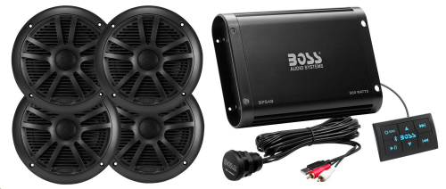 Boss Audio - Boss Audio 4-Channel Bluetooth AMP And Speaker Kit - BPS4BSK