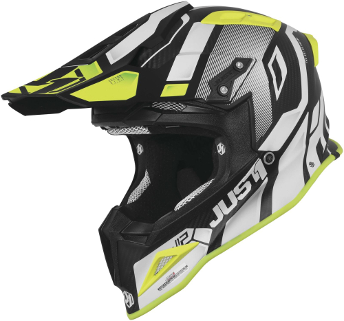 Just 1 - Just 1 J12 Vector Helmet - 606323029404707 - White/Fluorescent Yellow/Carbon Matte - 2XL
