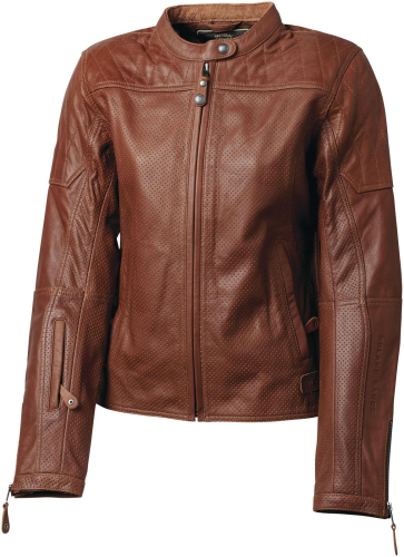 RSD - RSD Trinity Perforated Leather Womens Jacket - 0801-1286-7055 - Brown - X-Large
