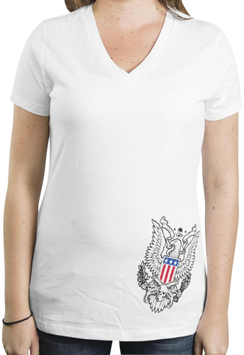 Outlaw Threadz - Outlaw Threadz 2nd Amendment Womens V-Neck T-Shirt - WT63-W2XL - White - 2XL