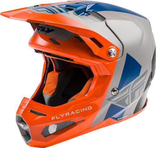 Fly Racing - Fly Racing Formula Origin Helmet - 73-4408-8 - Gray/Orange/Blue - X-Large