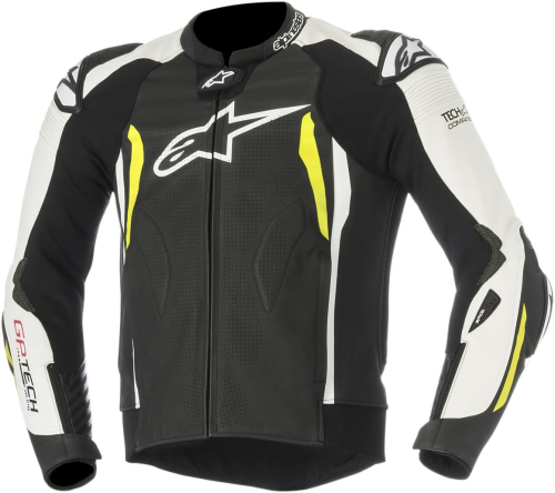 Alpinestars - Alpinestars GP Tech V2 Leather Jacket - 3108517-125-48 - Black/White/Yellow Fluo - 38
