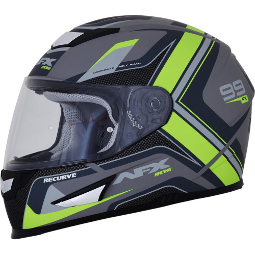 AFX - AFX FX-99 Graphics Helmet - 0101-11145 - Frost Gray/Green - 2XL