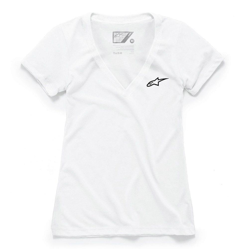 Alpinestars - Alpinestars Ageless V-Neck Womens T-Shirt - 1W38-73000-20-XL - White - X-Large